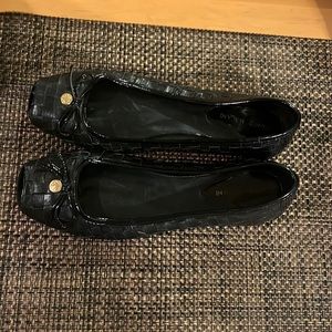 Antonio Melani, black, leather, ballet flats